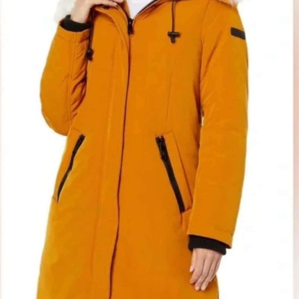 Sam Edelman Women's Mustard Ski Jacket with Black Trim